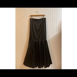 Cach’e Satin Black Highwait Long formal skirt